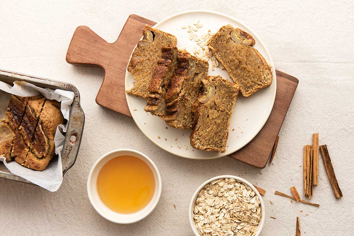 Banana bread with chia milk