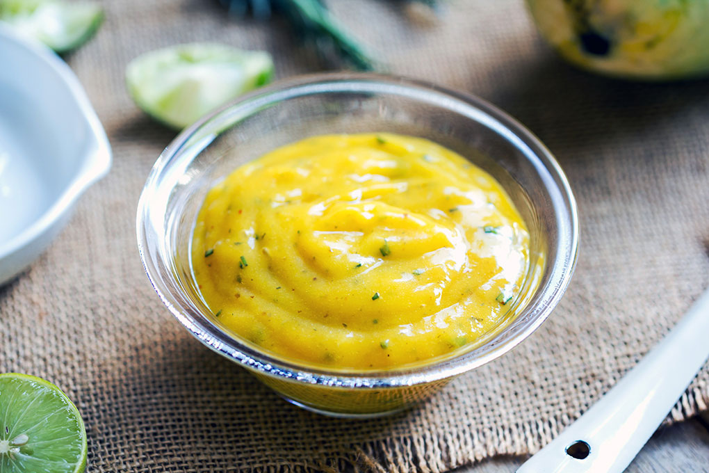 Mango, coriander and lemon dressing